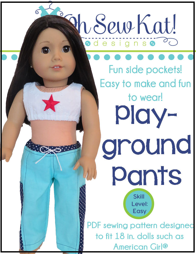 Playground Pants 18 Inch Doll Sewing Pattern – Appletotes & Co.