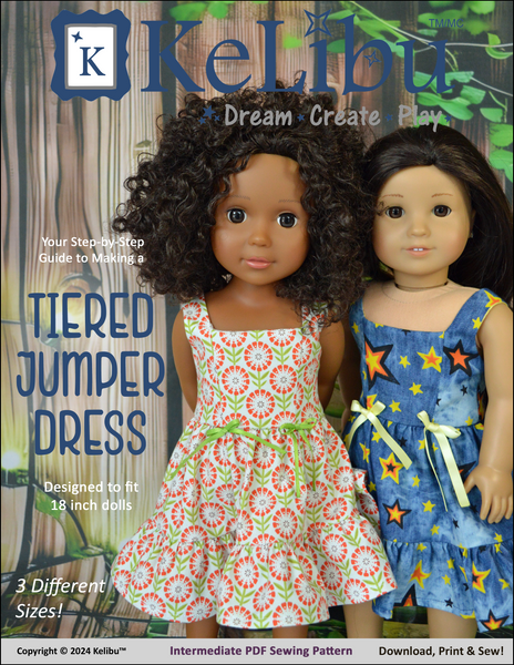 Tiered Jumper Dress 18 Inch Doll Sewing Pattern