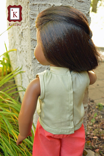 Steampunk Separates High Neck Blouse 18 Inch Doll Sewing Pattern