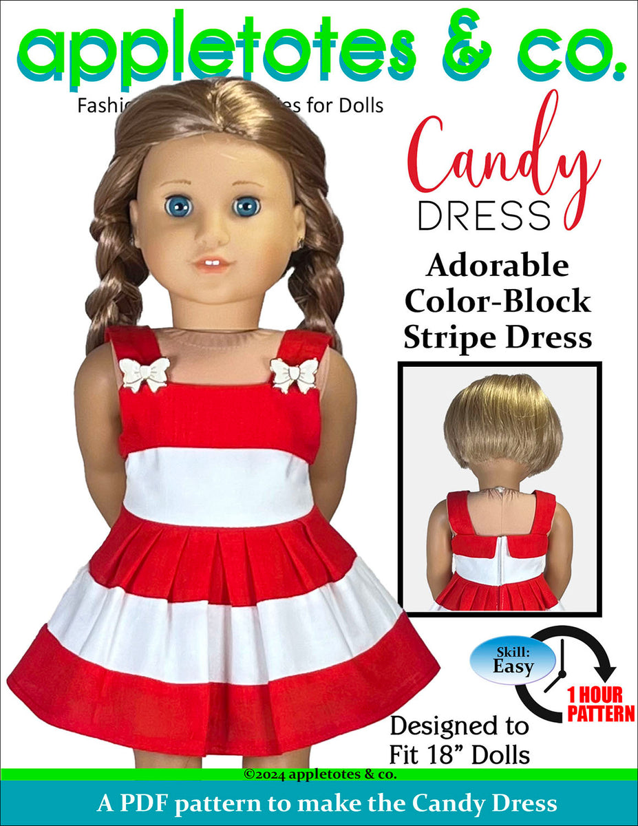 ワンピース Candy Stripper FANCY DOLL DRESS candydress18inchdollsewingpatt