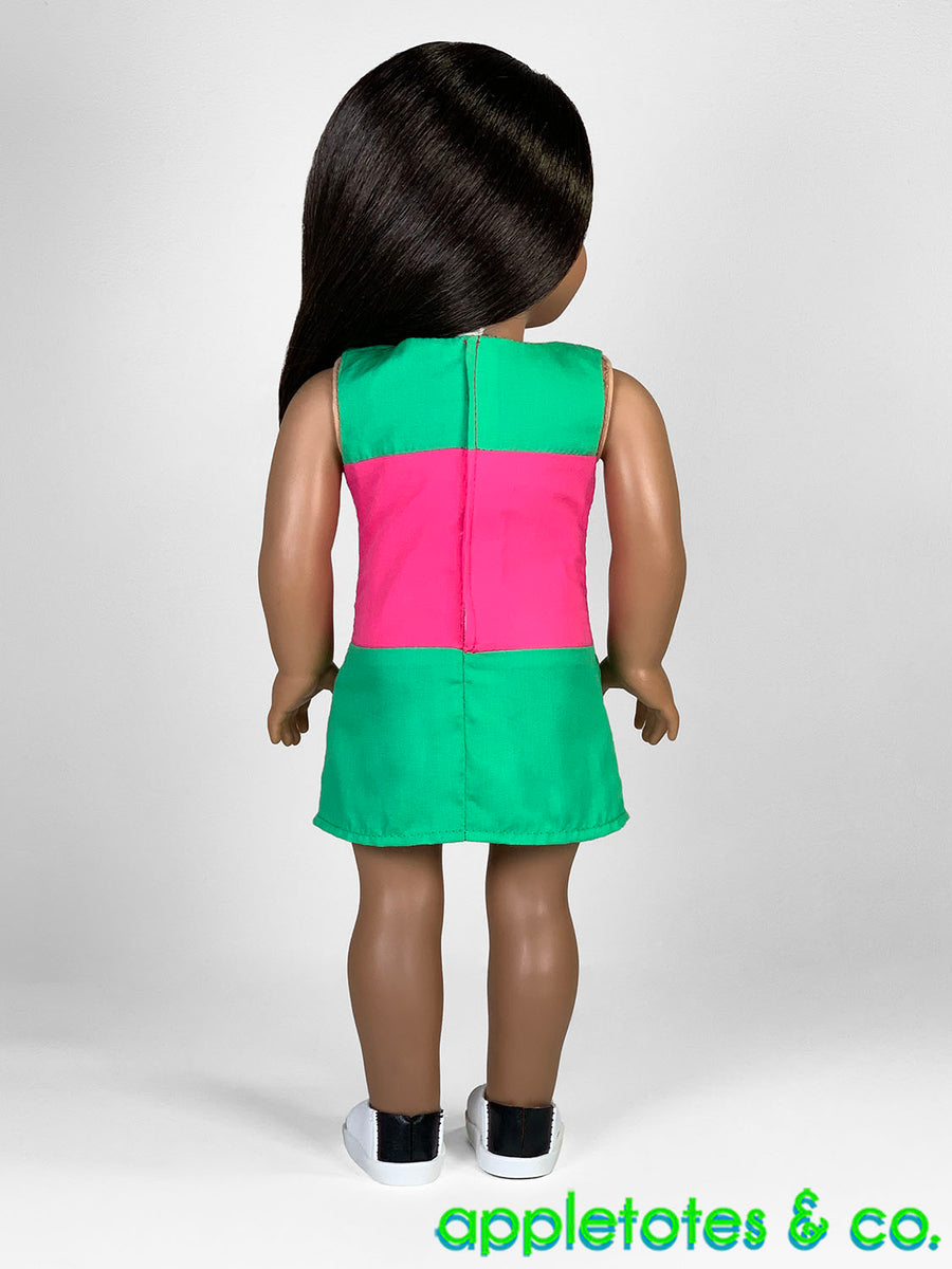 Checkered Dress 18 Inch Doll Sewing Pattern Appletotes & Co.