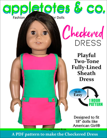 Checkered Dress 18 Inch Doll Sewing Pattern