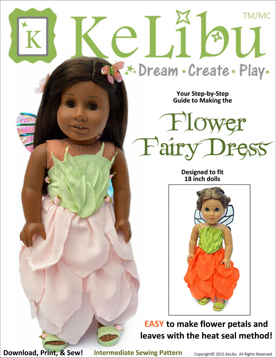 Flower Fairy Dress 18 Inch Doll Sewing Pattern – Appletotes