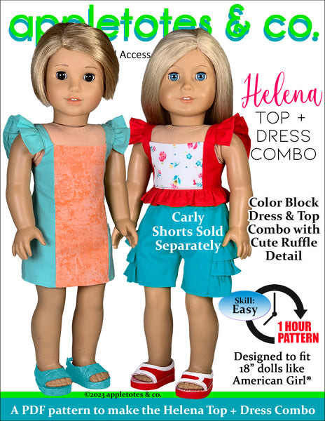 Helena Dress Top Combo 18 Inch Doll Sewing Pattern