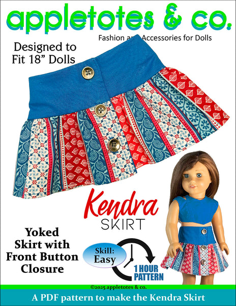 Kendra Skirt 18 Inch Doll Sewing Pattern