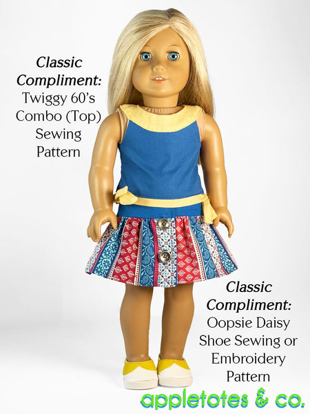 Kendra Skirt 18 Inch Doll Sewing Pattern