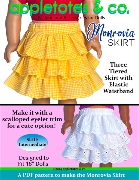 Monrovia Skirt 18 Inch Doll Sewing Pattern
