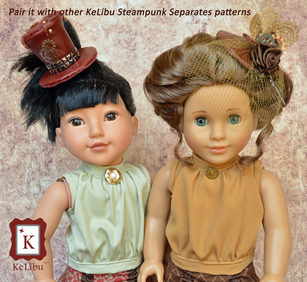 Steampunk Separates High Neck Blouse 18 Inch Doll Sewing Pattern