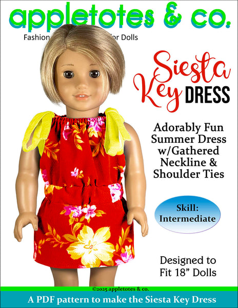 Siesta Key Dress 18 Inch Doll Sewing Pattern