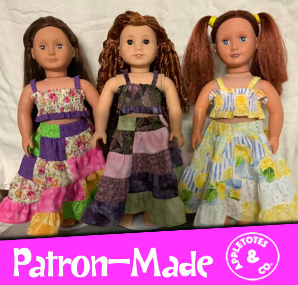 Boho Summer Outfit Sewing Pattern for 18 Inch Dolls