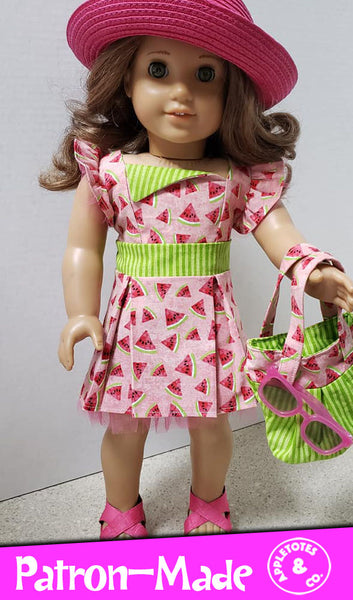 Party Dress Sewing Pattern for 18 Inch Dolls