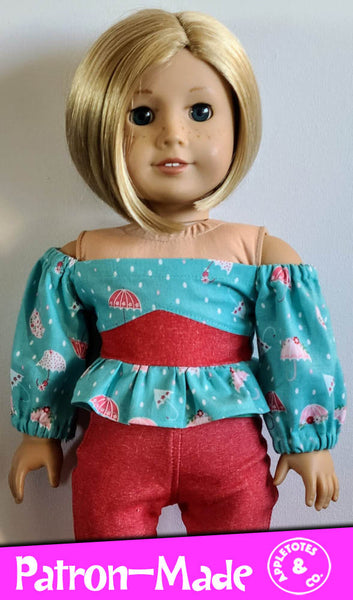 Olivia Blouse Sewing Pattern for 18 Inch Dolls