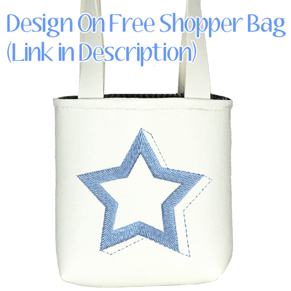 3D Star Machine Embroidery File for 18 Inch Dolls