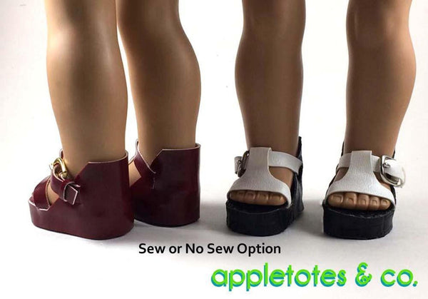 70's Platform Sandals Sewing Pattern for 18 Inch Dolls