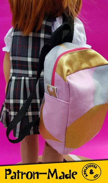 London Calling Backpack Sewing Pattern for 18 Inch Dolls