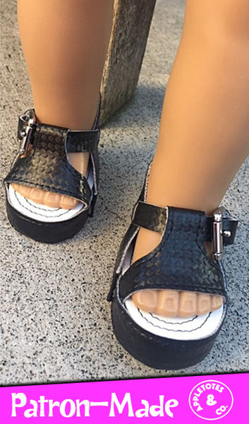 70's Platform Sandals Sewing Pattern for 18 Inch Dolls