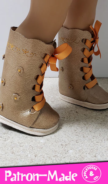 Try the No-Sew Butterfly Boots 18 Inch Doll Pattern