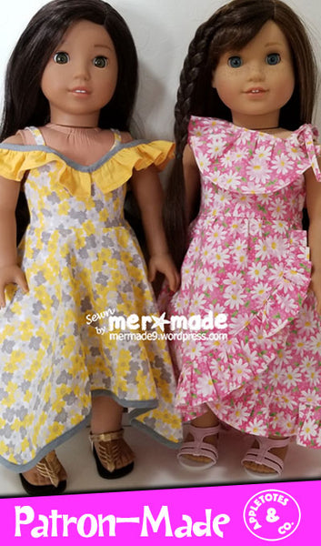 Kala Hawaiian Dress Sewing Pattern for 18 Inch Dolls