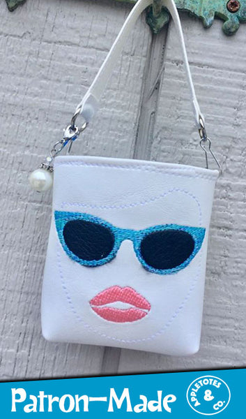 Face Sunglasses Applique Machine Embroidery File for 18" Dolls