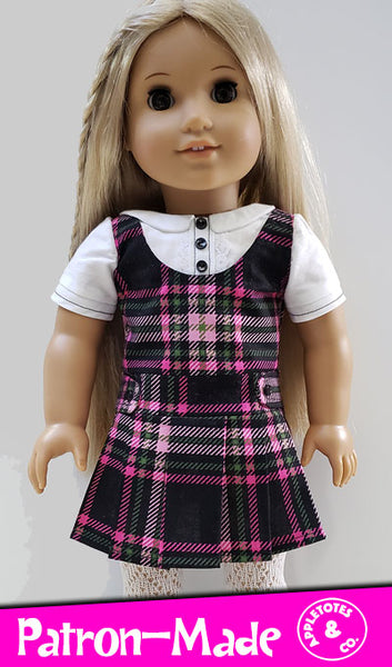 Prep School Uniform Sewing Pattern for 18 Inch Dolls