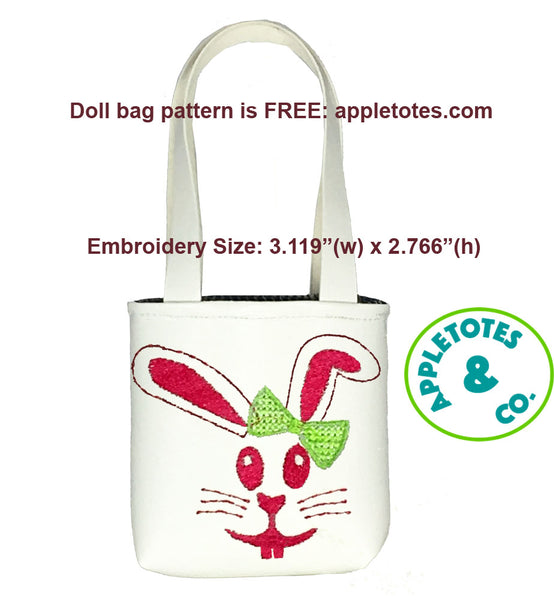 Bunny Machine Embroidery File for 18 Inch Dolls