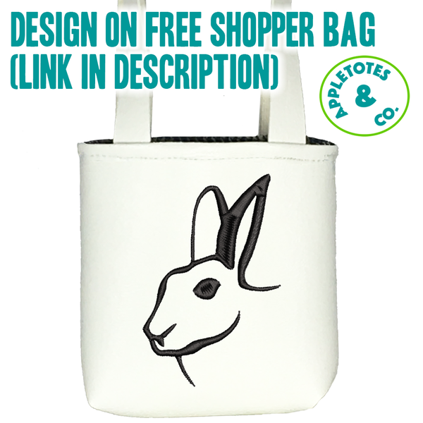 Sleek Bunny Head Machine Embroidery File for 18 Inch Dolls