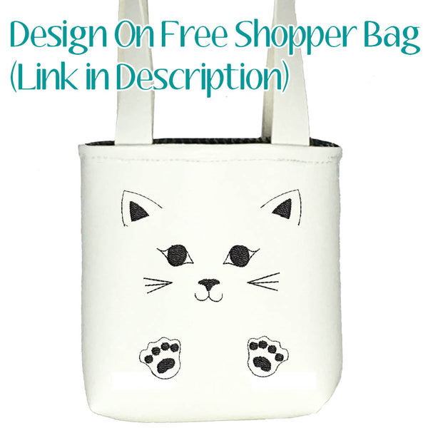 Cat Face and Paws Machine Embroidery File for 18 Inch Dolls