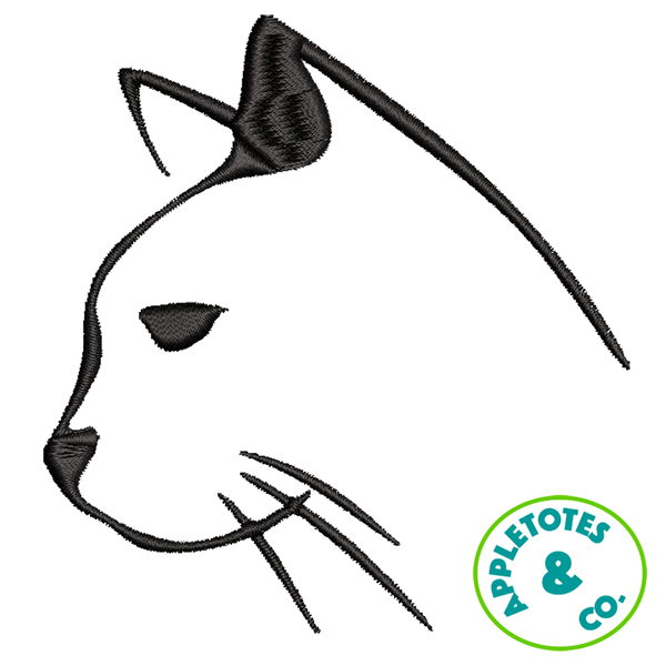 Sleek Cat Head Machine Embroidery File for 18 Inch Dolls