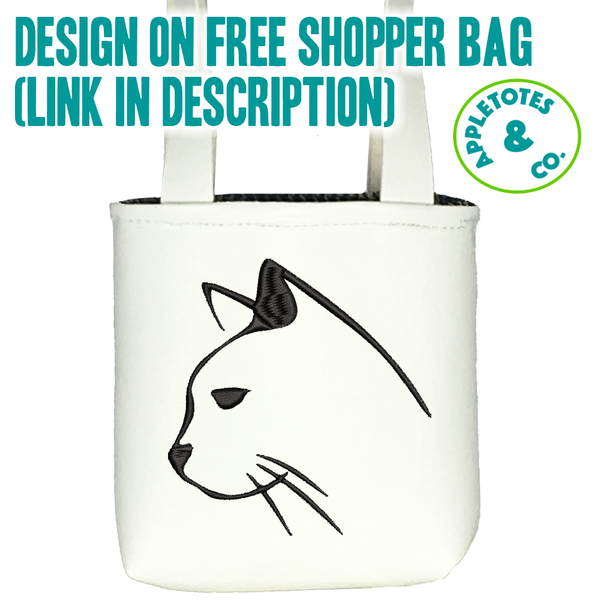 Sleek Cat Head Machine Embroidery File for 18 Inch Dolls