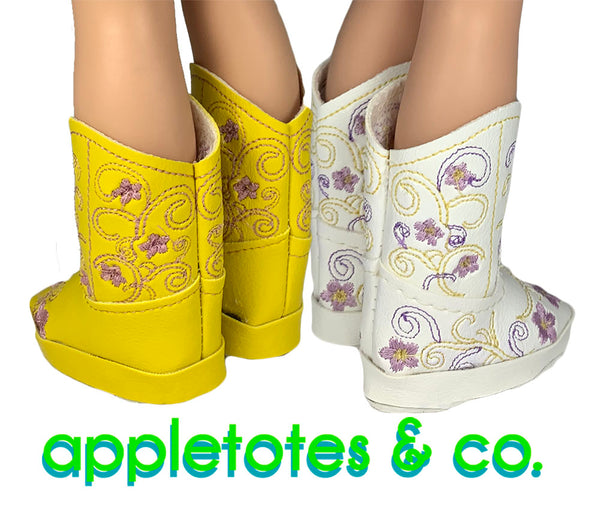 Chelsea Cowboy Boots ITH Embroidery Patterns for 14" Dolls