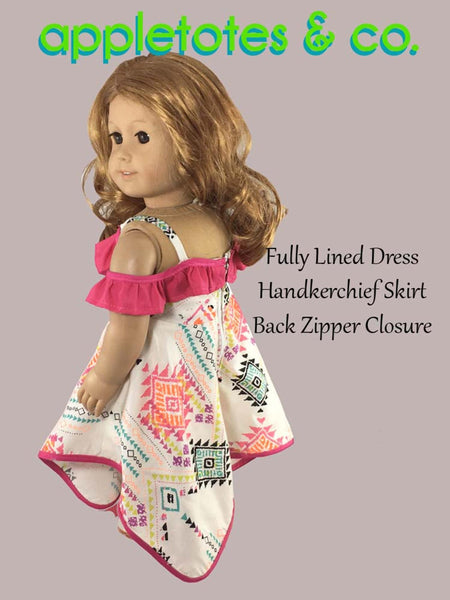 Cold Shoulder Dress Sewing Pattern for 18 Inch Dolls