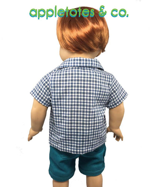 Devon Button-Down Shirt Sewing Pattern for 18 Inch Dolls