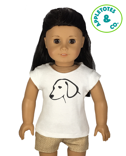 Sleek Dog Head Machine Embroidery File for 18 Inch Dolls