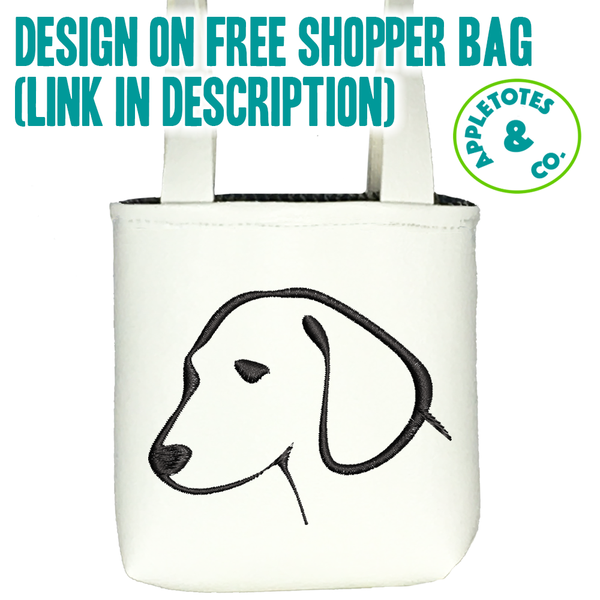 Sleek Dog Head Machine Embroidery File for 18 Inch Dolls