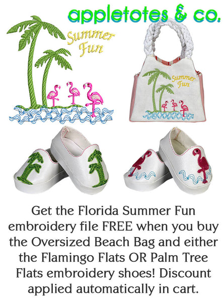 Flamingo Flats ITH Embroidery Patterns for 18 Inch Dolls