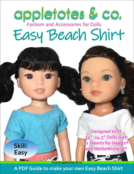 Free Easy Beach Shirt Sewing Pattern for 14.5 Inch Dolls