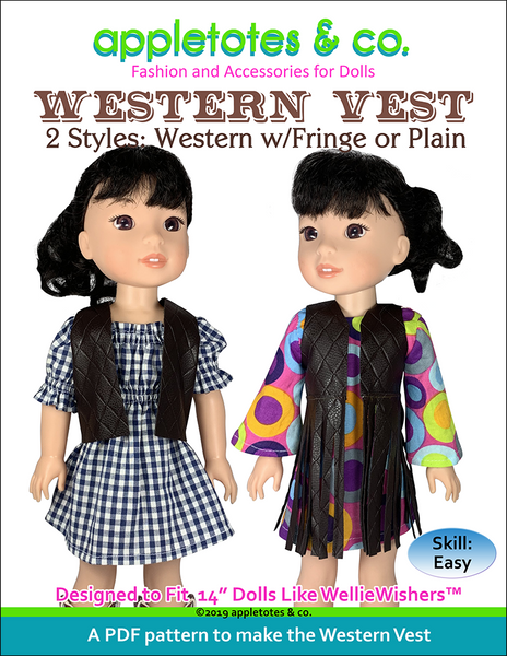 Free Western Vest Sewing Pattern for 14 Inch Dolls