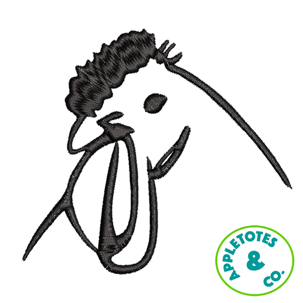 Sleek Hen Head Machine Embroidery File for 18 Inch Dolls