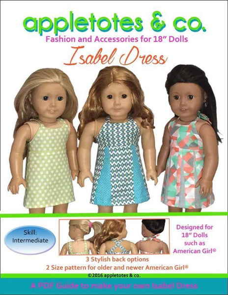 Isabel Halter Top Dress Sewing Pattern for 18 Inch Dolls