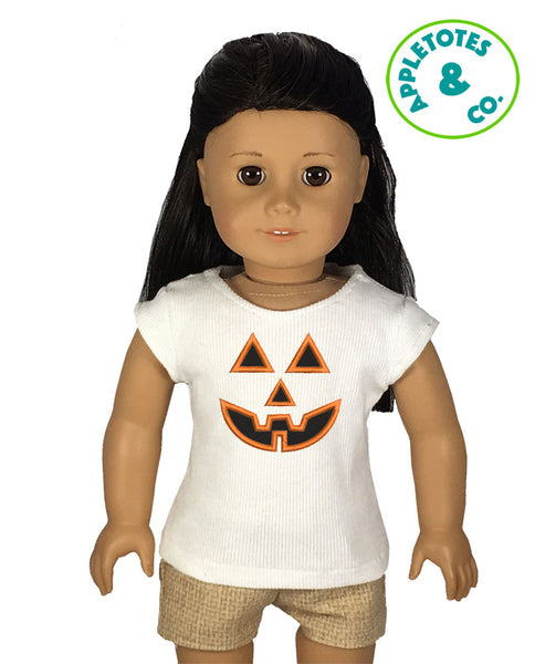 Jack O'Lantern Halloween Applique for 18 Inch Dolls