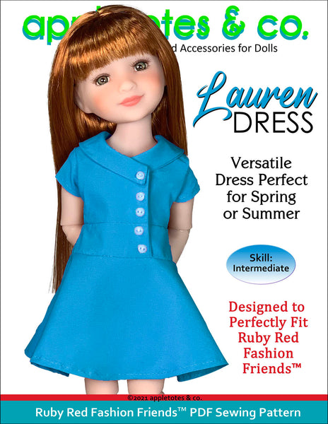 Lauren Dress Ruby Red Fashion Friends™ Sewing Pattern