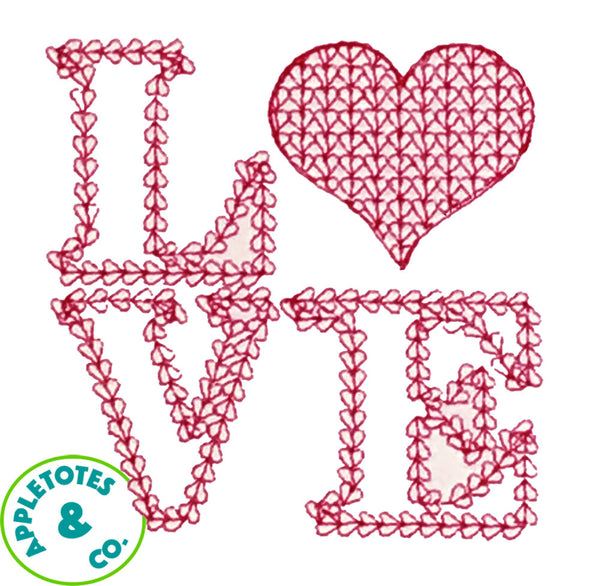 Love Motif Hearts Machine Embroidery File for 18 Inch Dolls