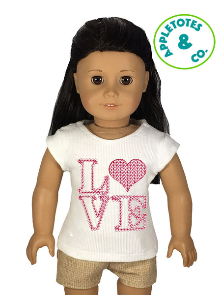 Love Motif Hearts Machine Embroidery File for 18 Inch Dolls