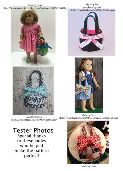 Macy Tote Bag Sewing Pattern for 18 Inch Dolls