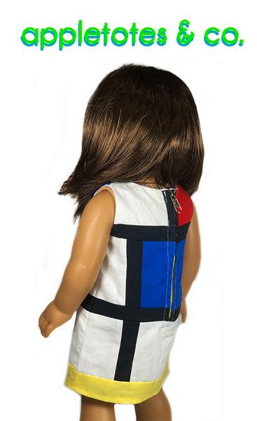 Mondrian Dress Sewing Pattern for 18 Inch Dolls