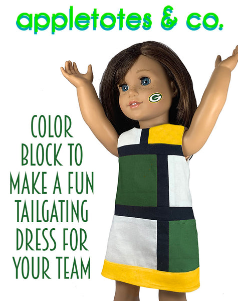 Mondrian Dress Sewing Pattern for 18 Inch Dolls