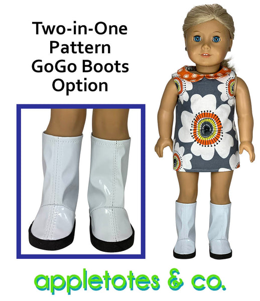 Mondrian Boots Sewing Pattern for 18 Inch Dolls