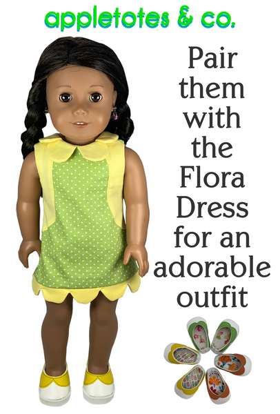 Oopsie Daisy Shoes ITH Embroidery Patterns for 18" Dolls
