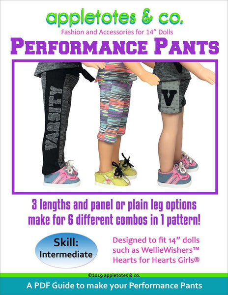 Performance Pants Sewing Pattern for 14 Inch Dolls