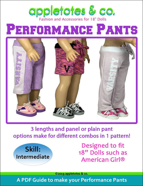 Performance Pants Sewing Pattern for 18 Inch Dolls